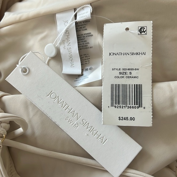 Jonathan Simkhai Shea Macramé One Piece Swimsuit in Ceramic, Size S New w/Tag - Picture 6 of 7